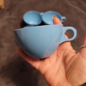Vintage. Stetson Blue Melamine Coffee Cups.  Set Of 6